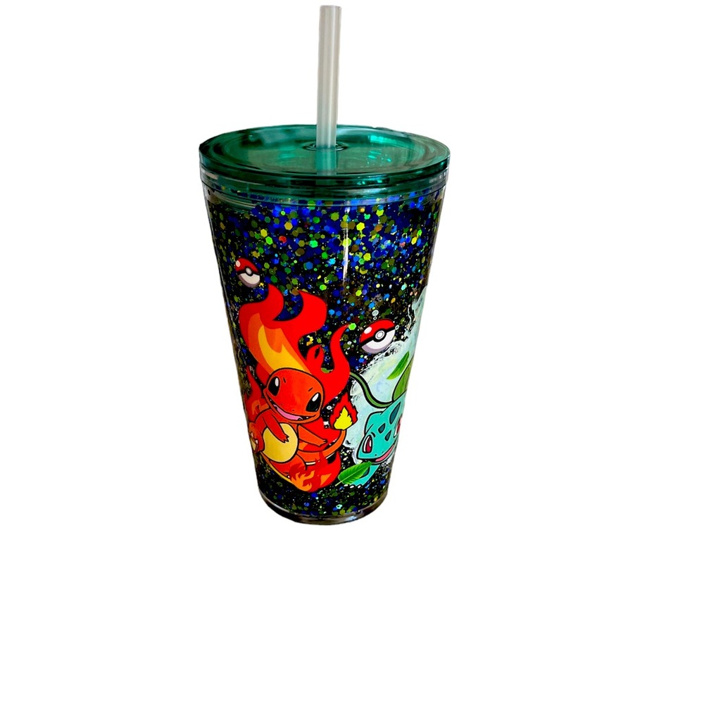 Cups for could drink 16 0z color green and blue snow globe plastic acrylic